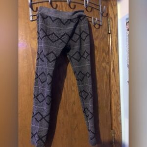 Gray and Black Patterned Kids Leggings